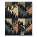 Geometric Forest Pine Earth Tone Landscape Rug