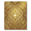 Gilded Baroque Swirls Golden Foliage Rug