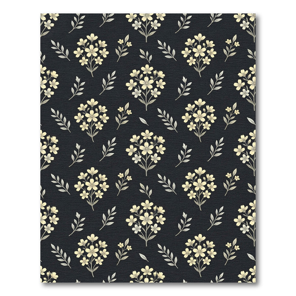 Pale Yellow Branch Floral Pattern Rug