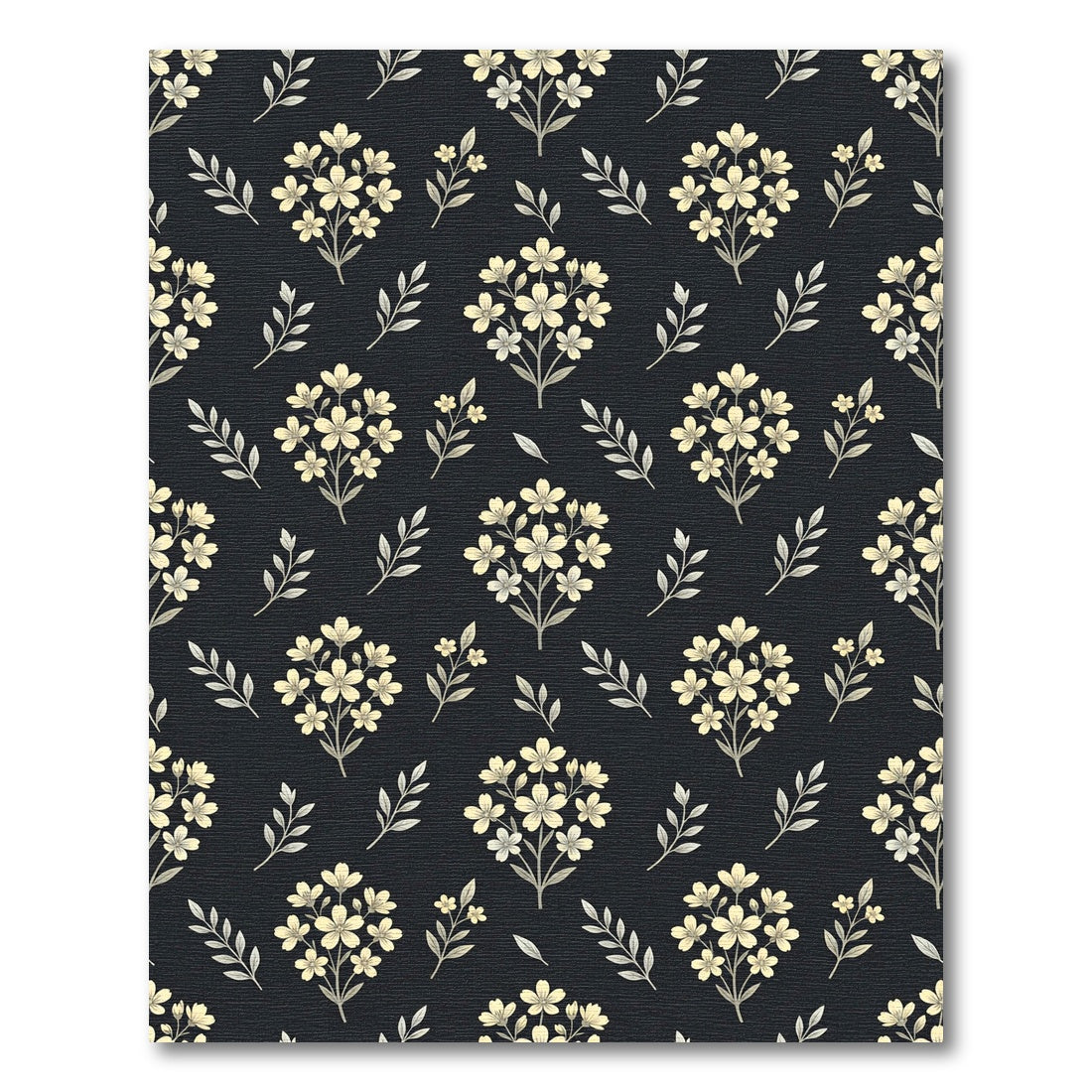 Pale Yellow Branch Floral Pattern Rug