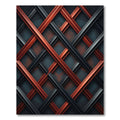 Modern Crimson and Charcoal Geometric Interwoven Axis Rug