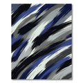 Dynamic Blue Gray Brush Stroke Rug
