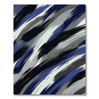 Dynamic Blue Gray Brush Stroke Rug