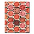 Red Watermelon Hexagonal Fruit Slice Rug