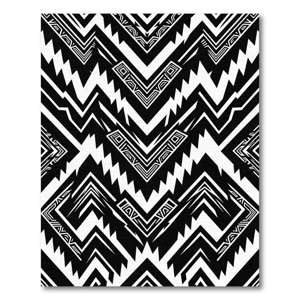 Bold Monochrome Geometric Chevron Abstract Rug
