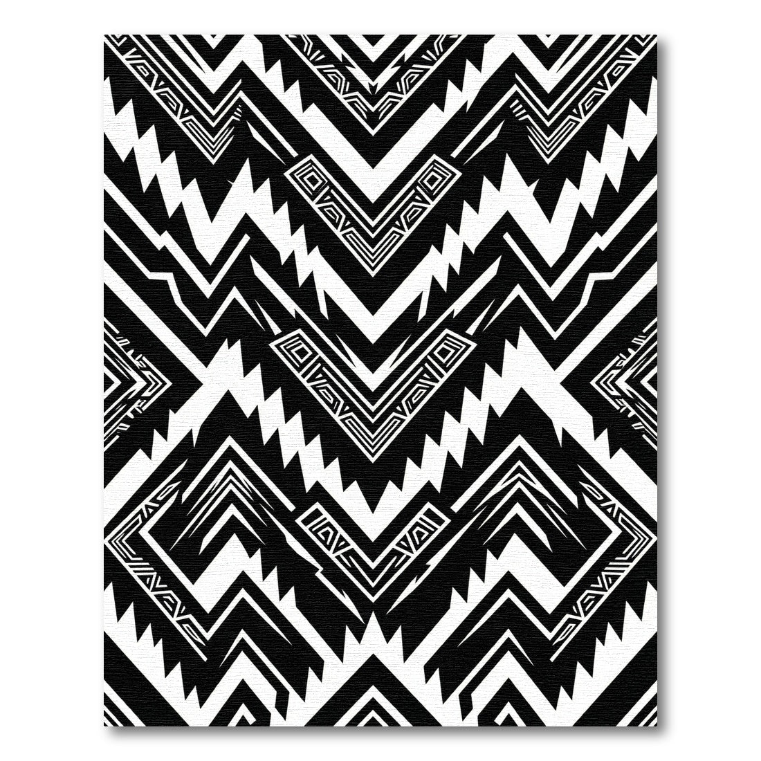 Bold Monochrome Geometric Chevron Abstract Rug