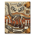 Paleontological Fossil Expedition Earth Tones Rug