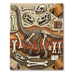 Paleontological Fossil Expedition Earth Tones Rug