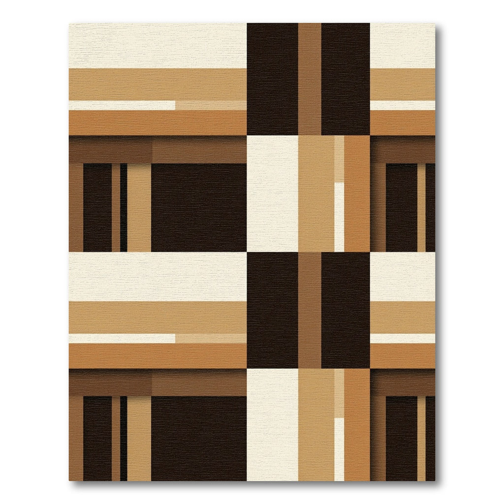 Earthy Tone Geometric Block Rug