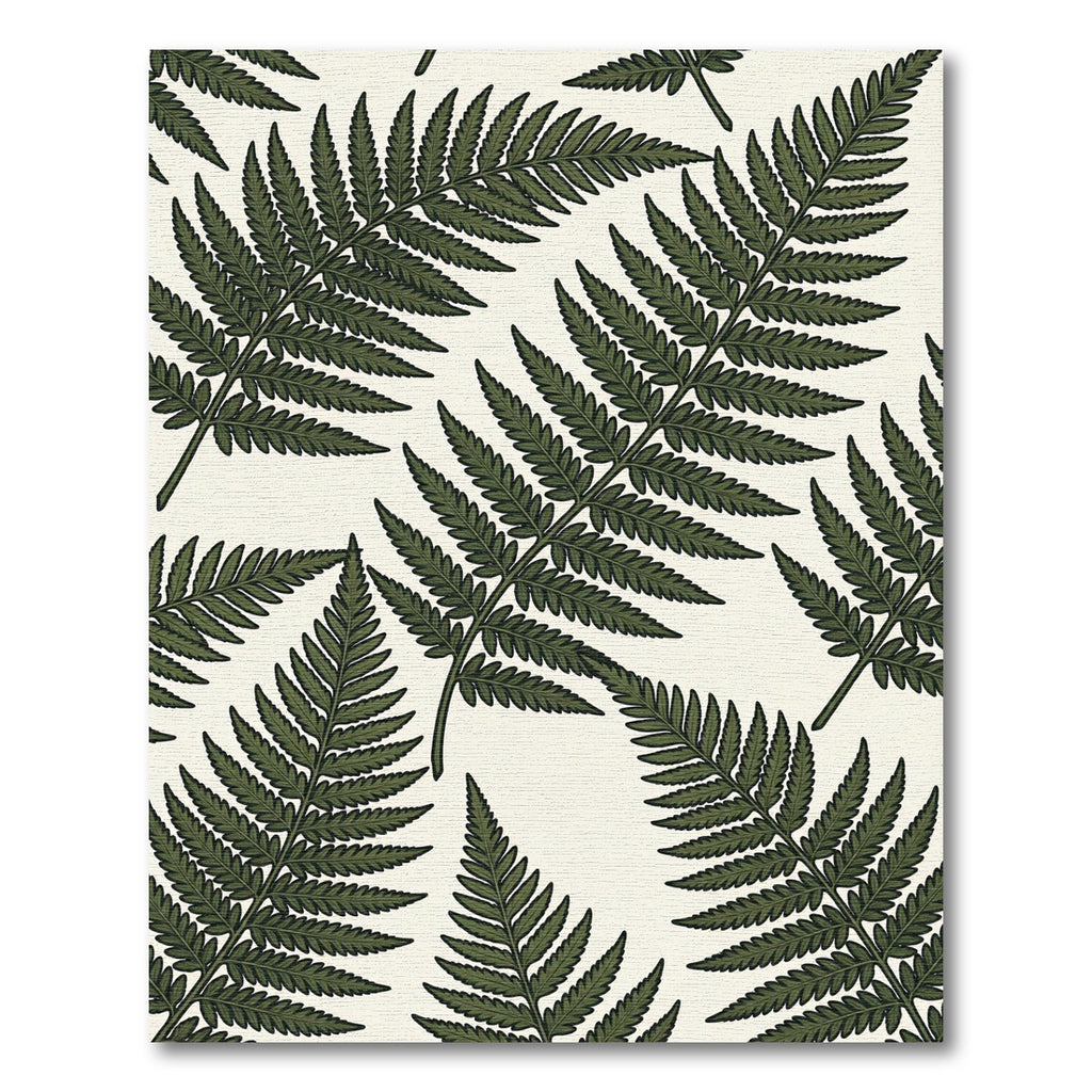 Deep Forest Green Fern Fronds Rug