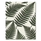 Deep Forest Green Fern Fronds Rug