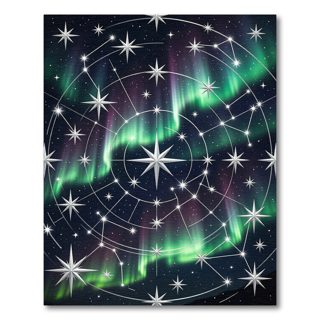Celestial Aurora Borealis Starry Night Rug