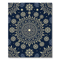 Celestial Navy Blue Starry Mandala Rug