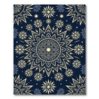 Celestial Navy Blue Starry Mandala Rug