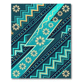 Teal Sunburst Tribal ZigZag Rug