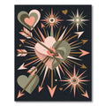 Coral And Olive Heart Arrow Burst Rug