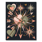 Coral And Olive Heart Arrow Burst Rug