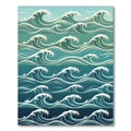 Ocean Teal Minimalist Wave Gradient Rug