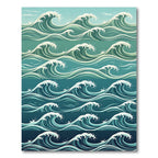 Ocean Teal Minimalist Wave Gradient Rug