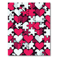Pink White Heart Puzzle Collage Rug