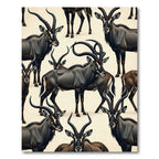 Sable Antelope Neutral Wildlife Art Rug