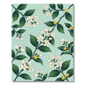 Green Leaf White Blossom Sprig Rug