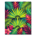 Lush Tropical Foliage Vibrant Botanical Rug