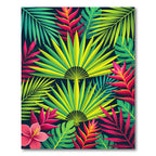 Lush Tropical Foliage Vibrant Botanical Rug