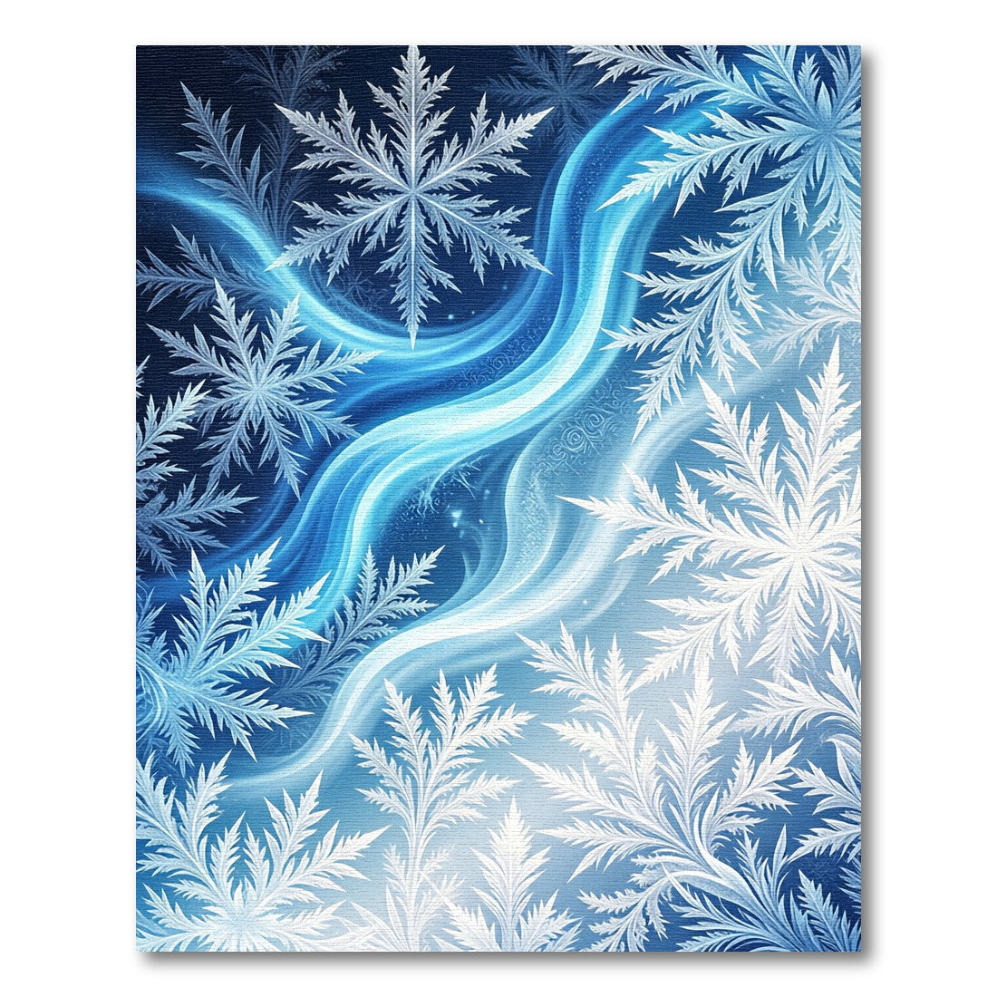 Arctic Winter Snowflake Swirl Rug
