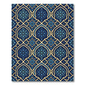Royal Blue Floral Damask Tile Rug
