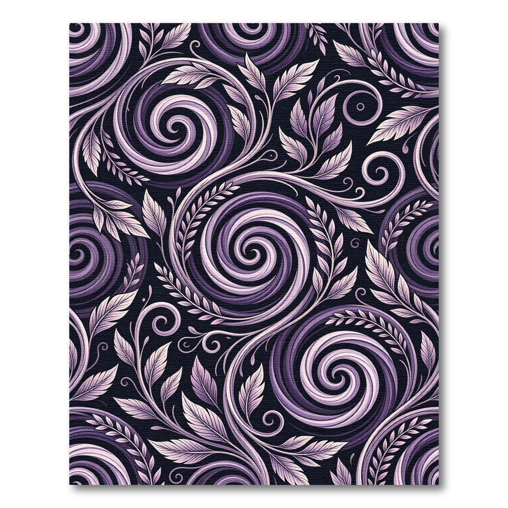 Purple Swirl Floral Vine Swirls Rug