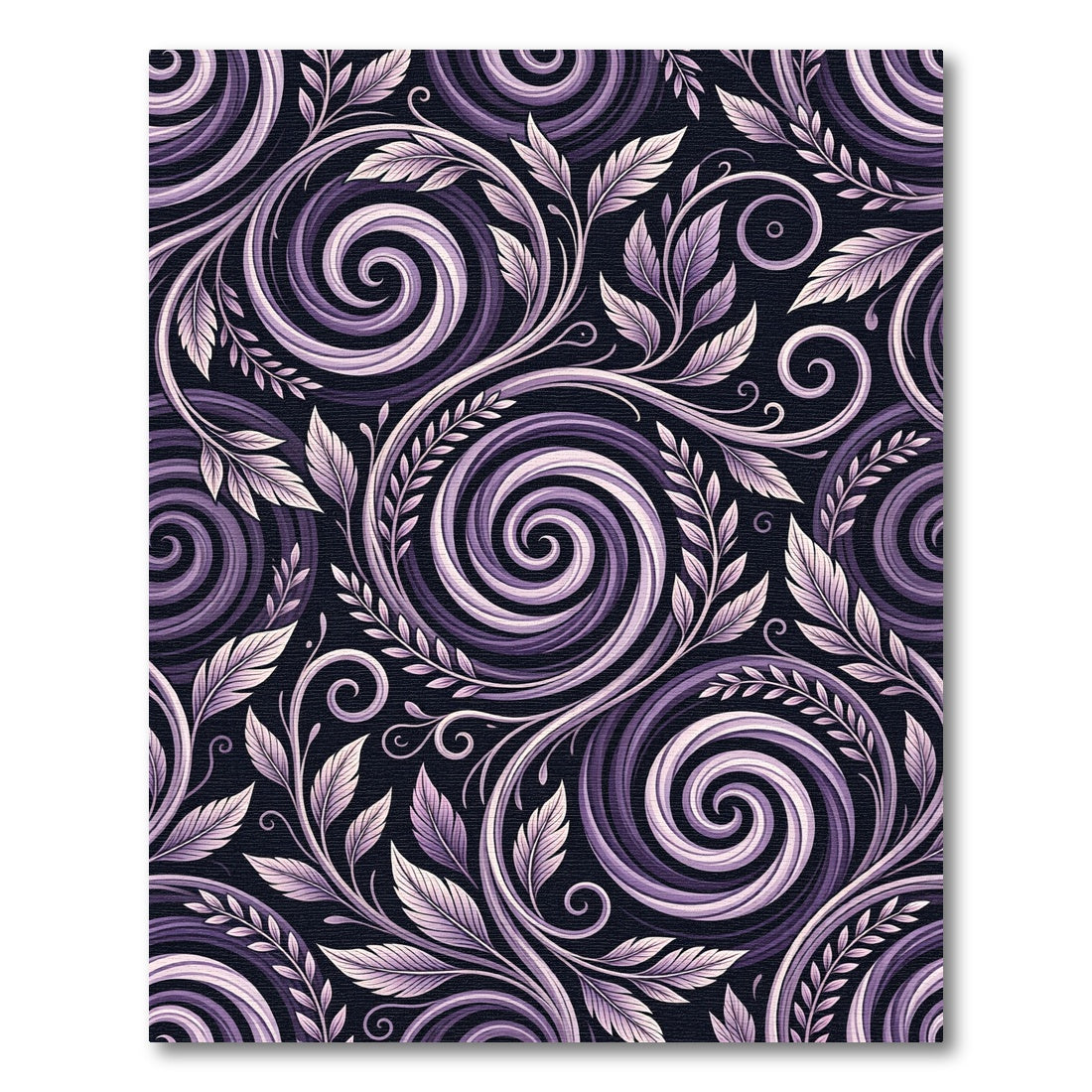 Purple Swirl Floral Vine Swirls Rug