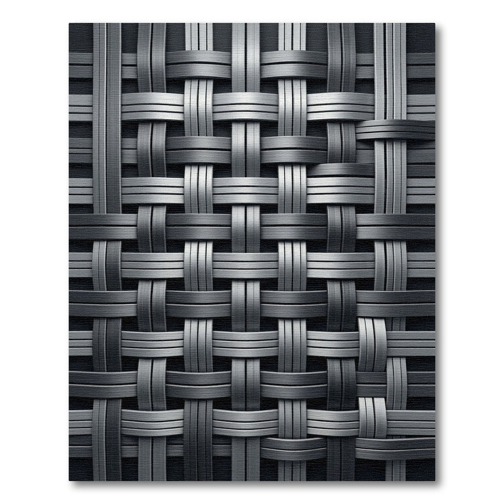 Industrial Silver Interlocked Metallic Weave Rug