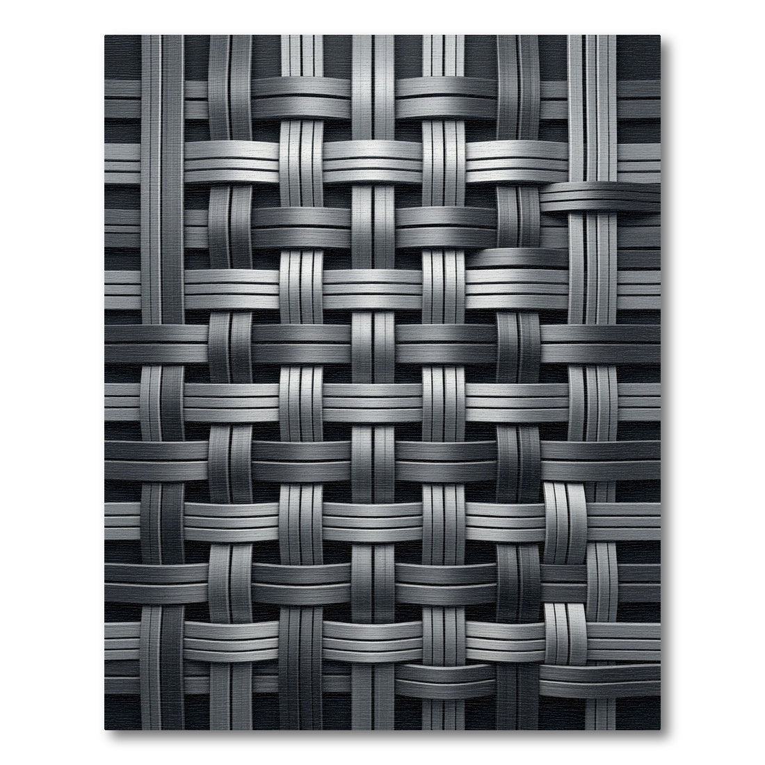 Industrial Silver Interlocked Metallic Weave Rug
