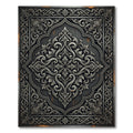 Ornate Charcoal Monochromatic Floral Filigree Rug