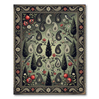 Botanical Pomegranate Paisley Sage Green Area Rug