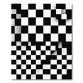 Monochrome Geometric Abstract Checkerboard Square Rug