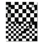 Monochrome Geometric Abstract Checkerboard Square Rug