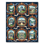 Gilded Rococo Estate Aristocratic Court Scenes Rug