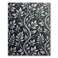 Elegant Black White Leaf Vine Rug