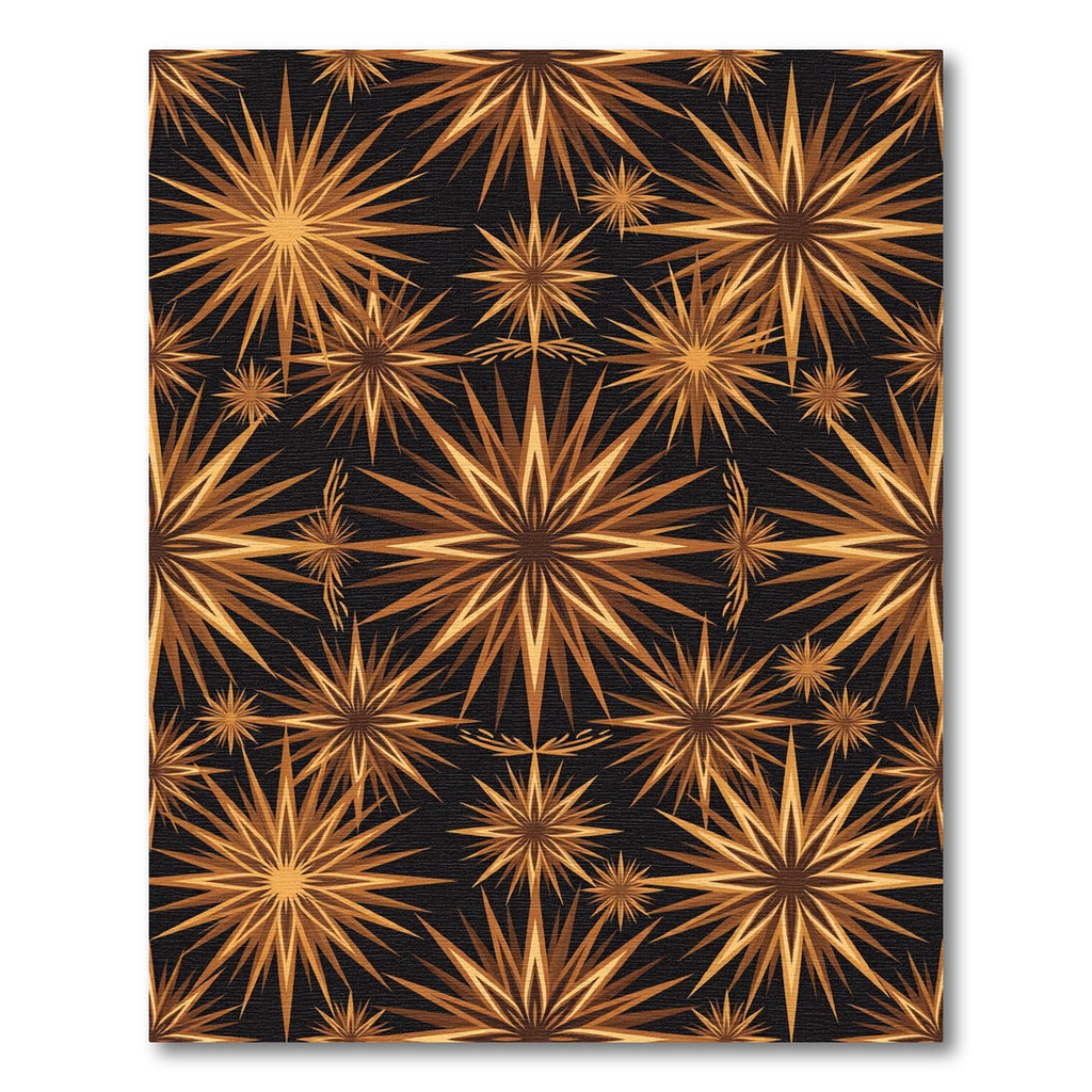 Radiant Bronze Starburst Geometric Rug