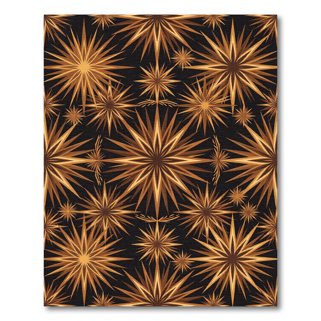 Radiant Bronze Starburst Geometric Rug