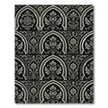 Black and Gray Arch Floral Scroll Rug