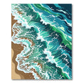 Abstract Teal Ocean Wave Art Rug