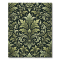 Sage Green Damask Botanical Scroll Rug