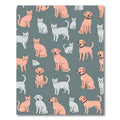 Playful Minimalist Cats and Dogs Illustration Rug