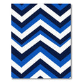 Bold Navy Blue Chevron Stripe Rug