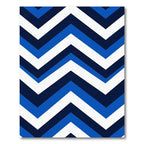Bold Navy Blue Chevron Stripe Rug