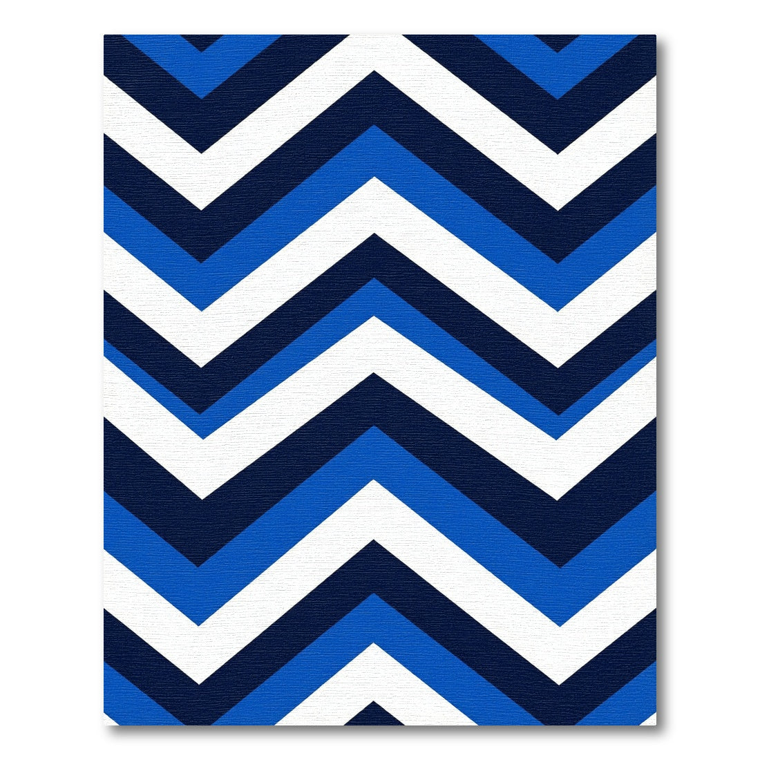 Bold Navy Blue Chevron Stripe Rug