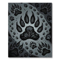 Monochromatic Paw Print Wildlife Collage Rug